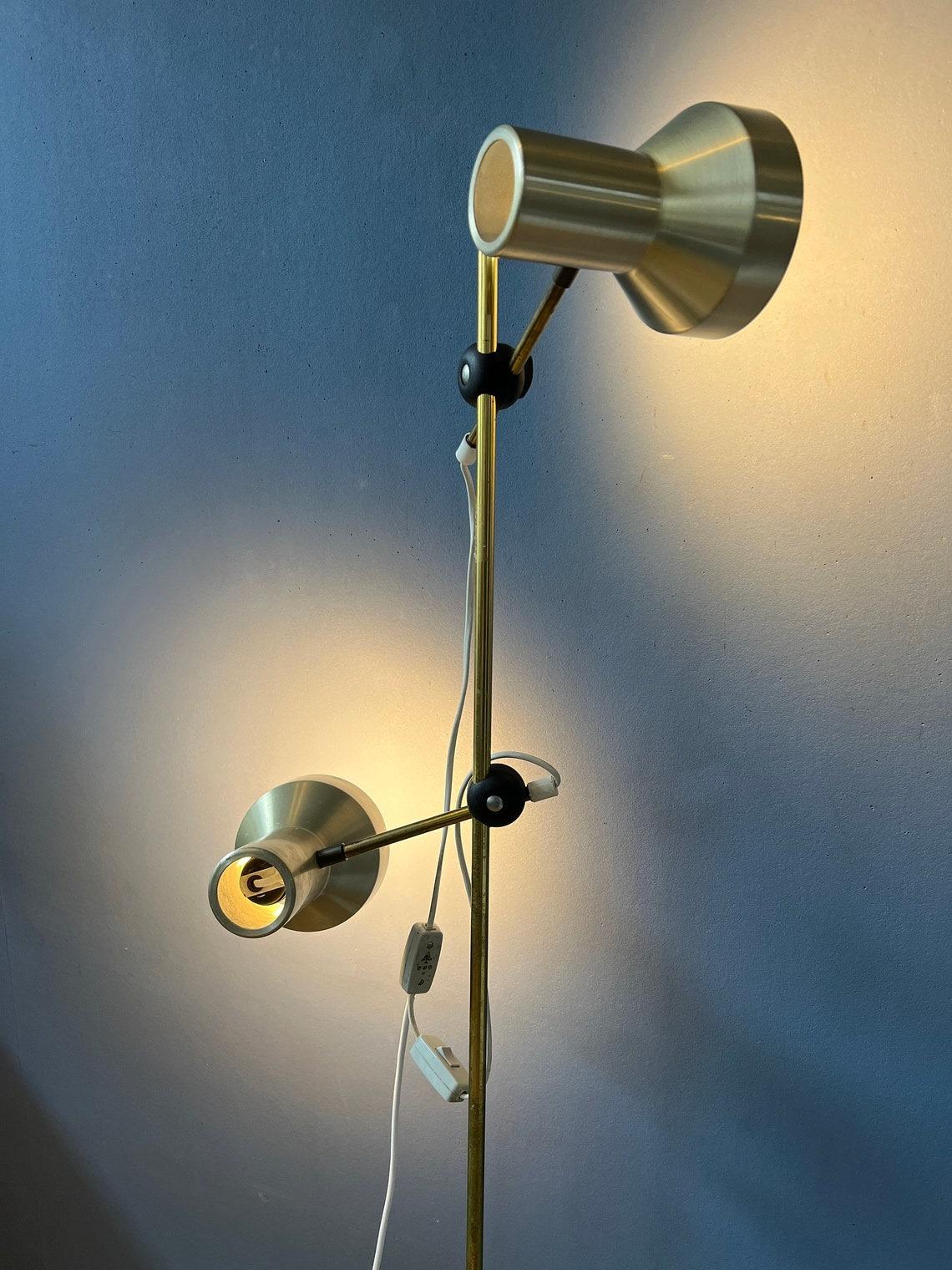 Metal Mid Century Space Age Standing Floor Lamp Light with Aluminium Spots, 1970s For Sale