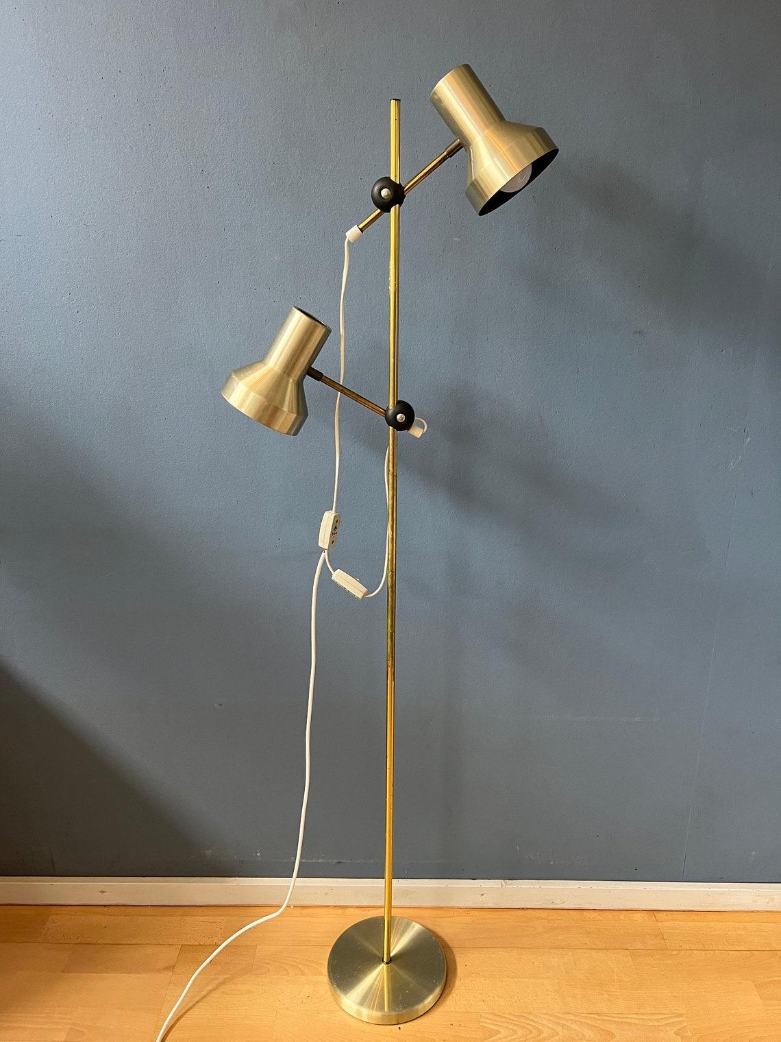 Mid Century Space Age Standing Floor Lamp Light with Aluminium Spots, 1970s For Sale 1