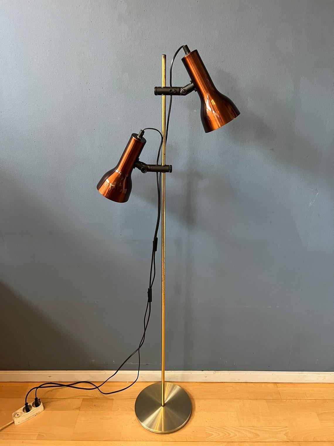 Mid Century Space Age Standing Floor Lamp Light with Bourdeaux Red Spots, 1970s For Sale 2