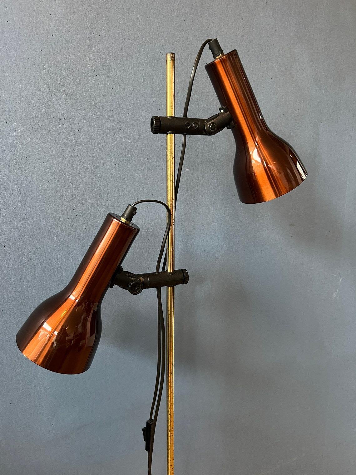 Mid Century Space Age Standing Floor Lamp Light with Bourdeaux Red Spots, 1970s For Sale 3
