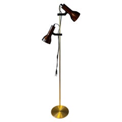 Lampada da terra a stelo del Mid Century A Space Age con macchie rosse Bourdeaux, anni '70