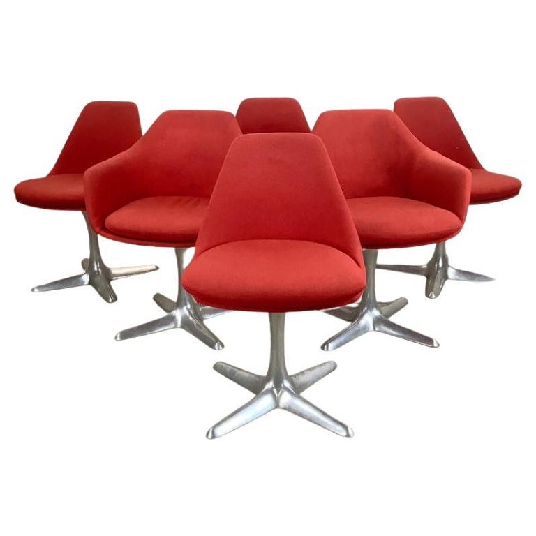 MidCentury Space Age Swivel Dining Chairs by Arkana For Sale at 1stDibs