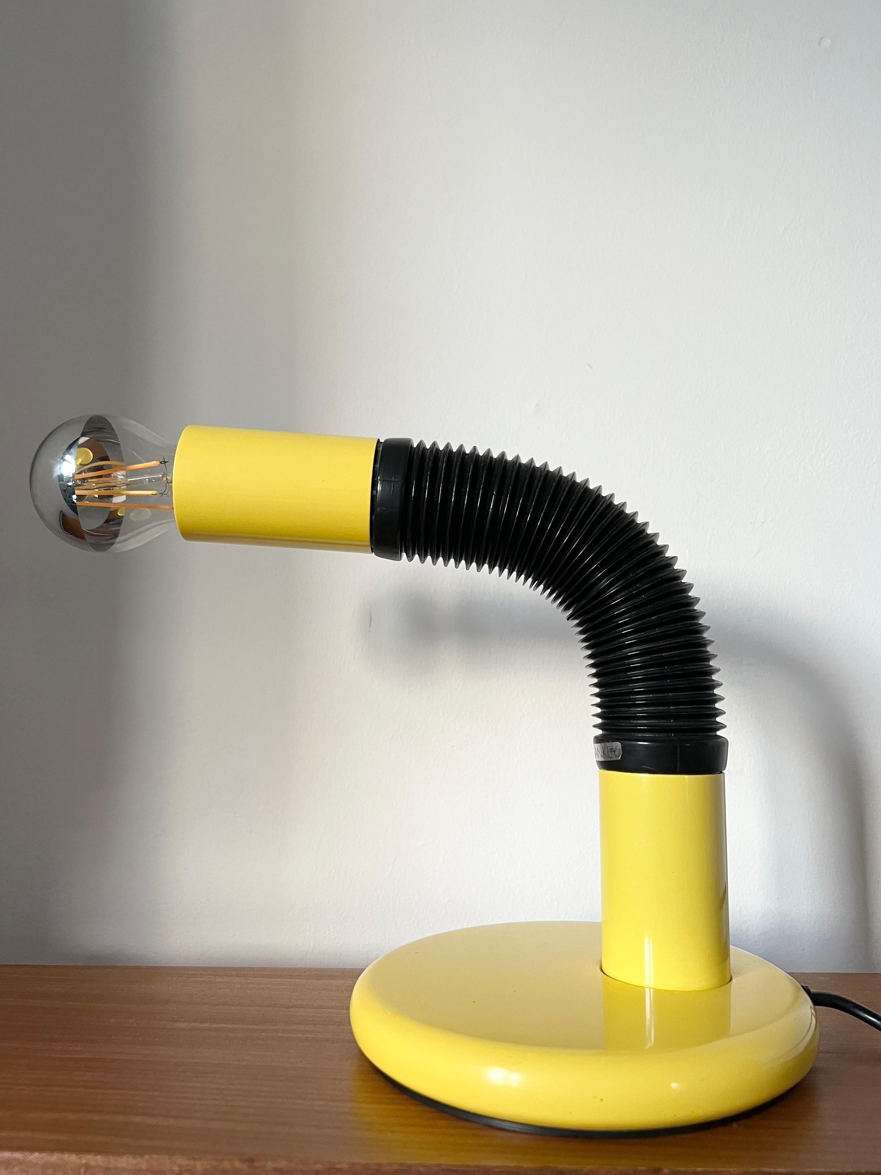 Mid Century Space Age Yellow Tubular Desk Lamp In Good Condition For Sale In Woodford Green, GB