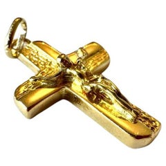 Midcentury Spanish Crucifix 18 Karat Yellow Gold