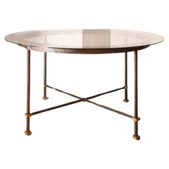 Mid century Spanish faux bronze and gilt metal centre table