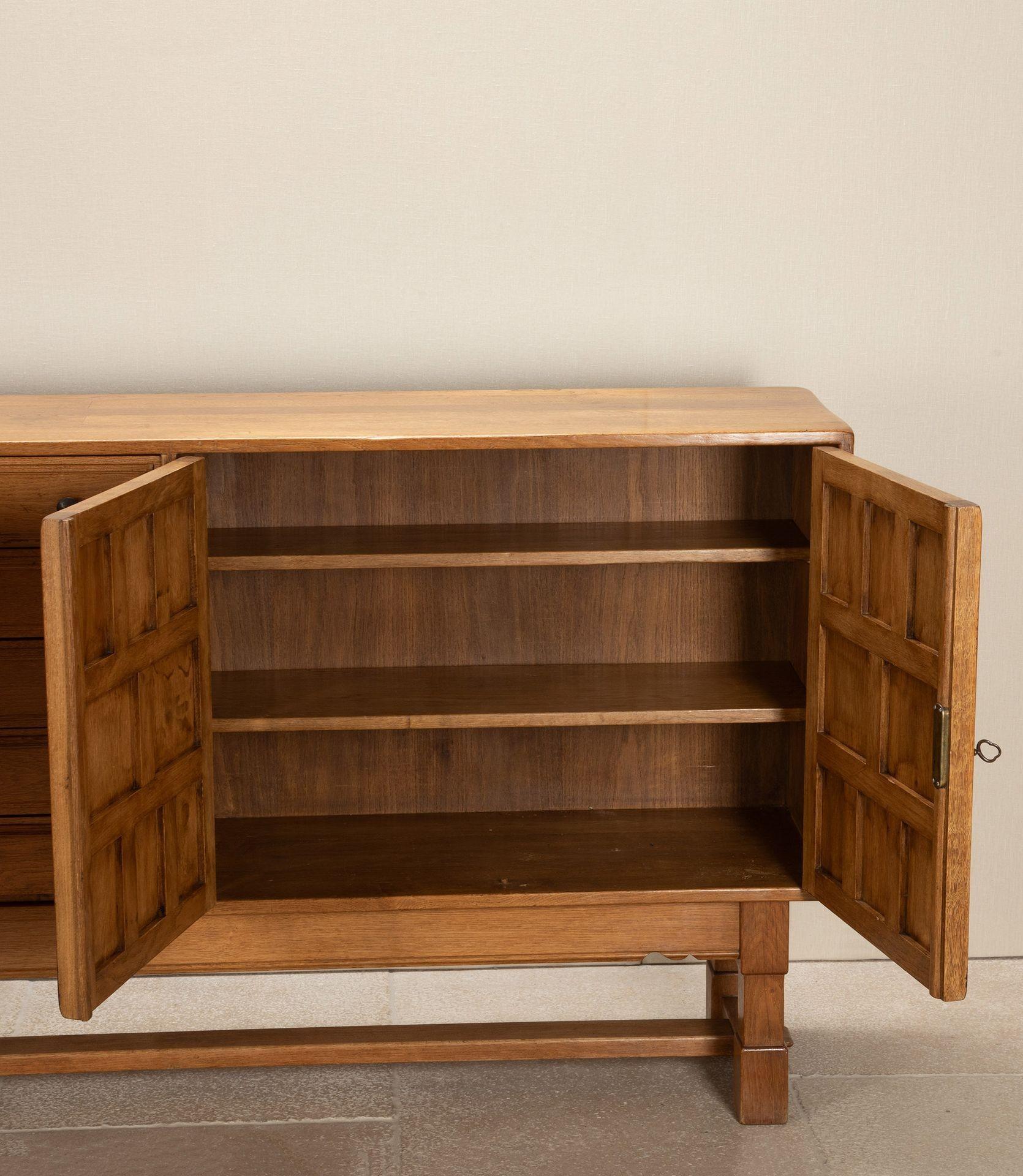 Mid Century Spanish Geometric Brutalist Sideboard For Sale 9