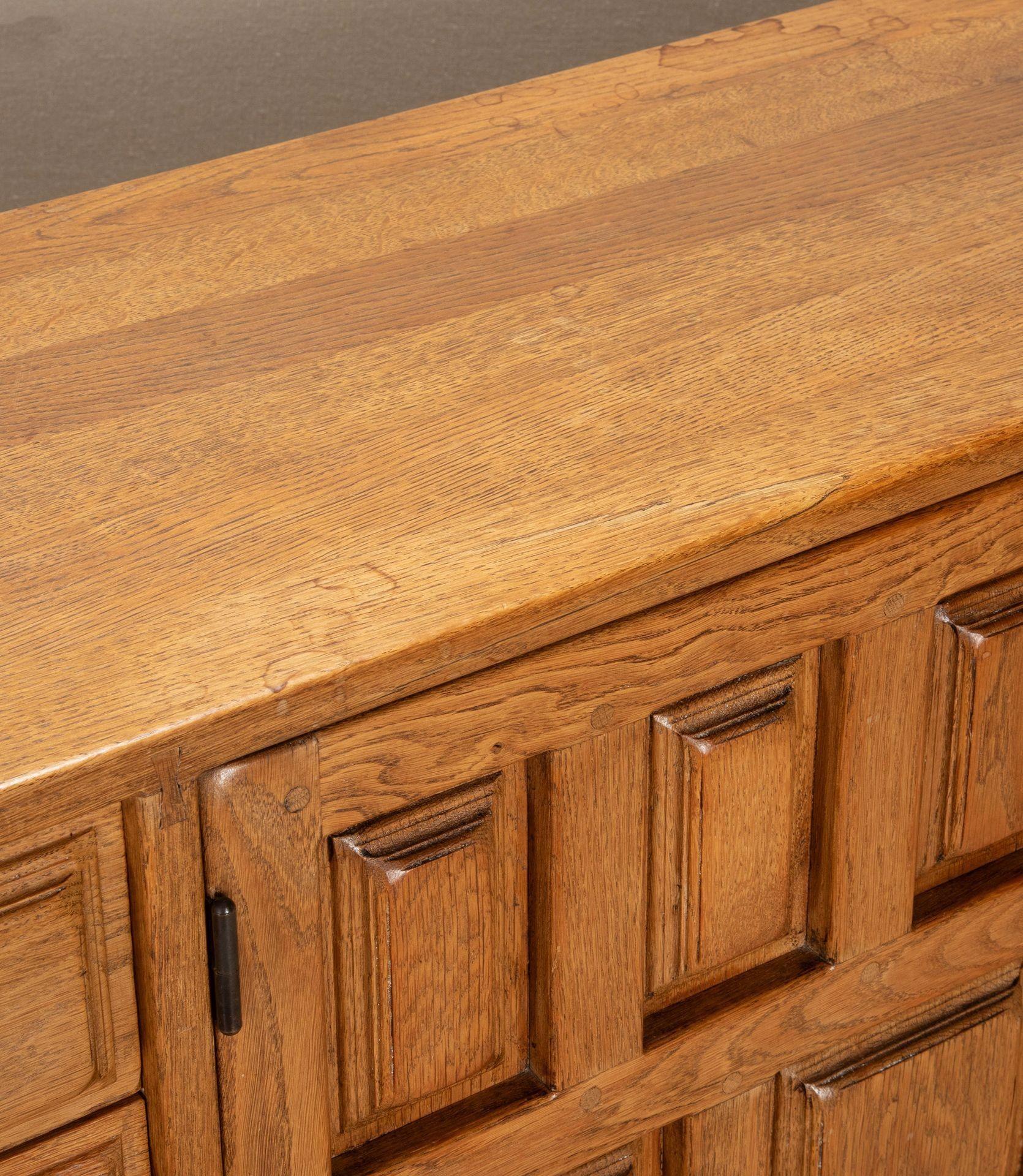 Mid Century Spanish Geometric Brutalist Sideboard For Sale 3