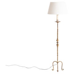 Mid Century Spanish Gilt Iron Floor Lamp