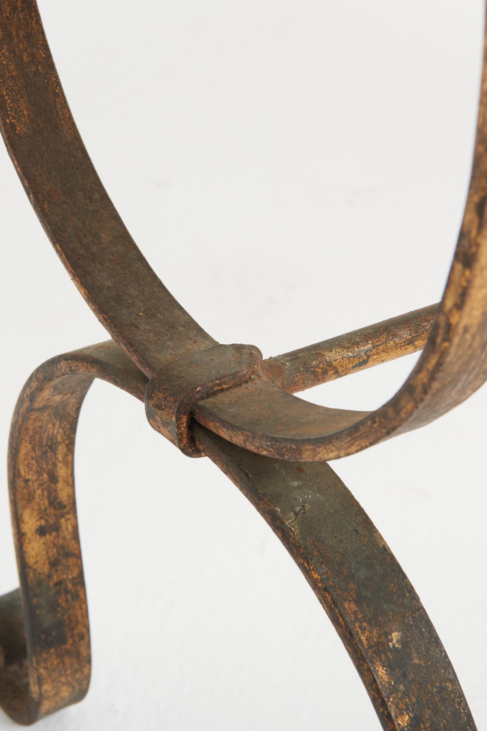20th Century Midcentury Spanish Gilt Iron Stool