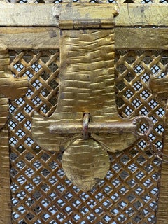 Mid-century Spanish hand it wrought iron guiled chest on stand