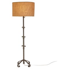Mid Century Spanish Iron Adjustable Floor Lamp Circa 1960