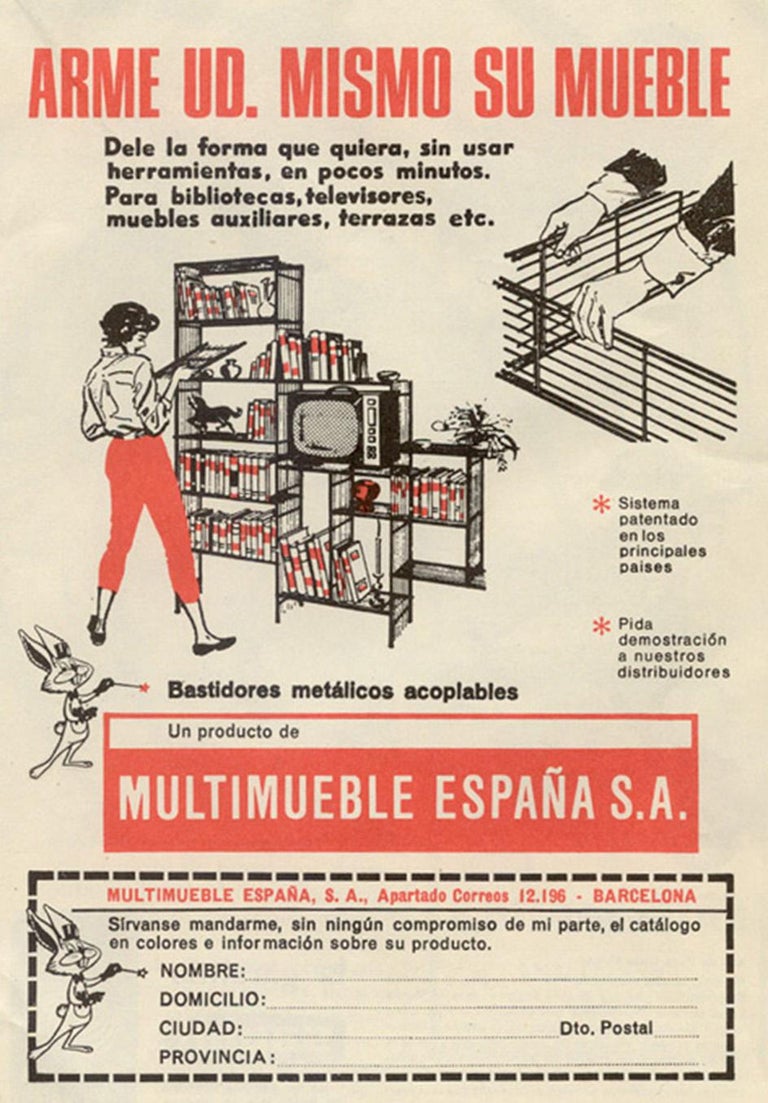 Midcentury Spanish Modular Shelving System Multistrux by Multimueble