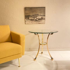 Midcentury Spanish Neoclassical Swan Head Guéridon / Side Table, circa 1979