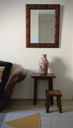 Mid-Century Spanish Oak Wall Mirror– Castilian Style, 1950s