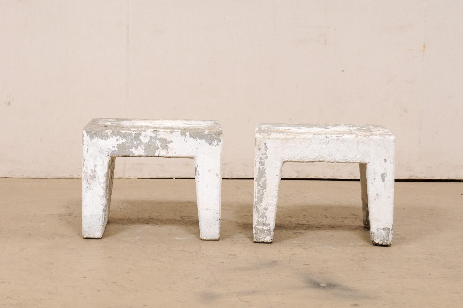 Midcentury Spanish Pair of Concrete Stands 'Could Be Drinks Tables' For Sale 6