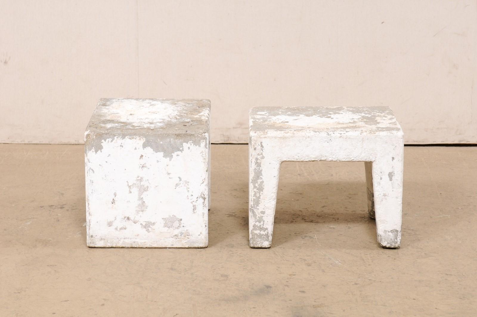 Midcentury Spanish Pair of Concrete Stands 'Could Be Drinks Tables' For Sale 2