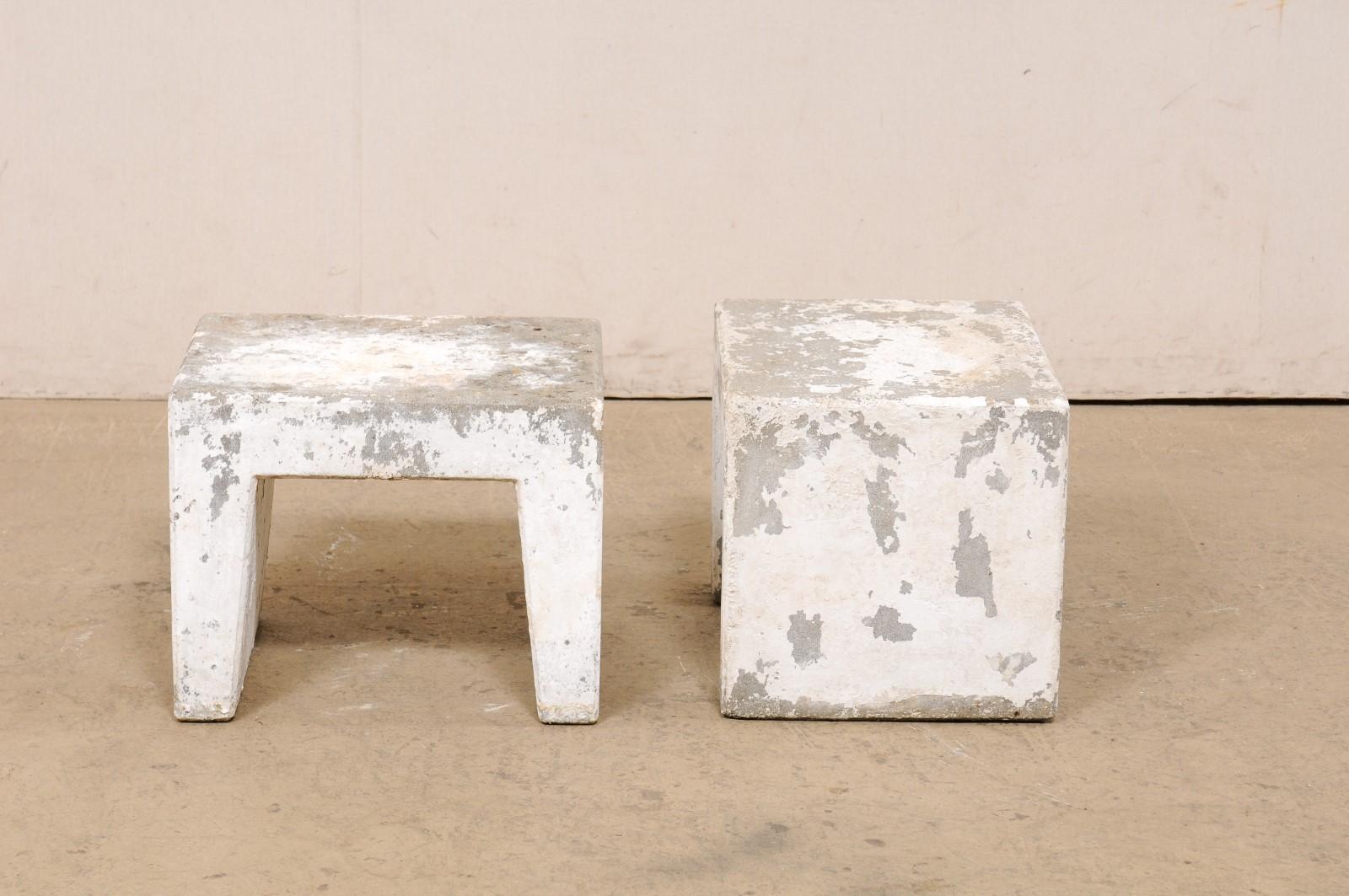 Midcentury Spanish Pair of Concrete Stands 'Could Be Drinks Tables' For Sale 3