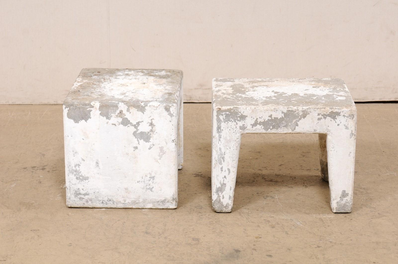 Midcentury Spanish Pair of Concrete Stands 'Could Be Drinks Tables' For Sale 4