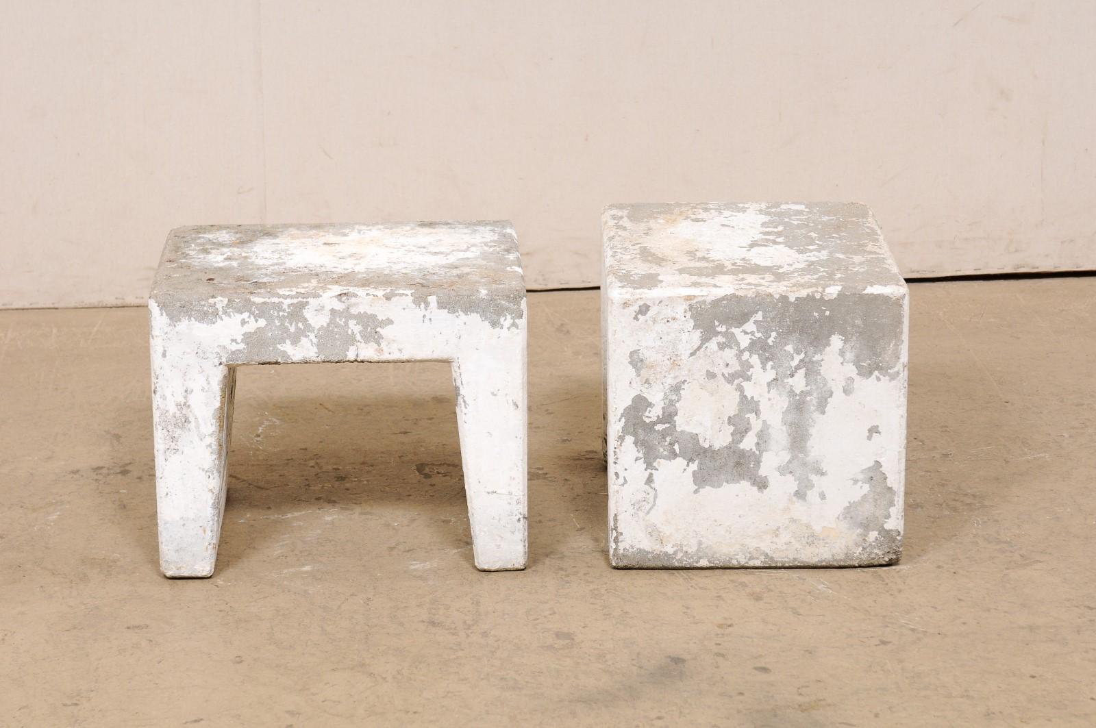 Midcentury Spanish Pair of Concrete Stands 'Could Be Drinks Tables' For Sale 5