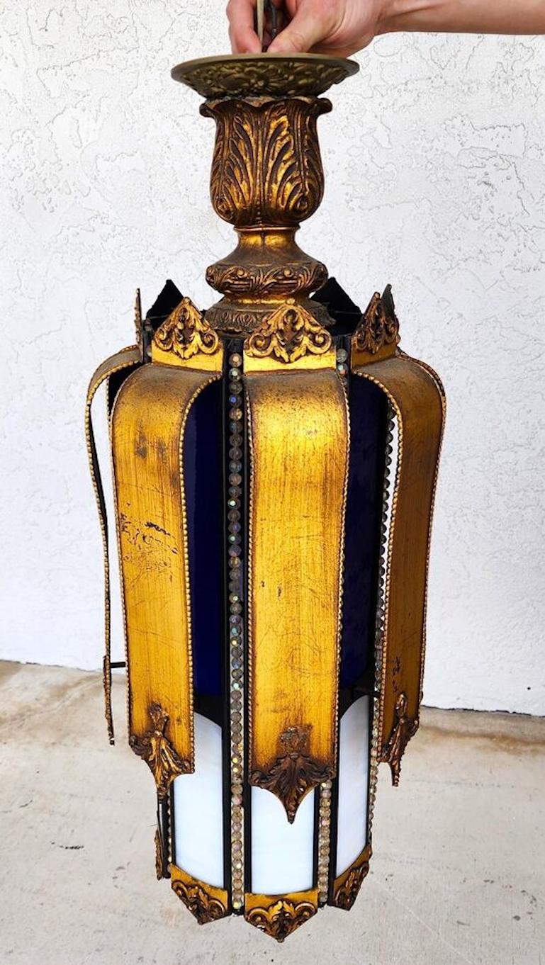 Mid Century Spanish Pendant Light Chandelier For Sale 7