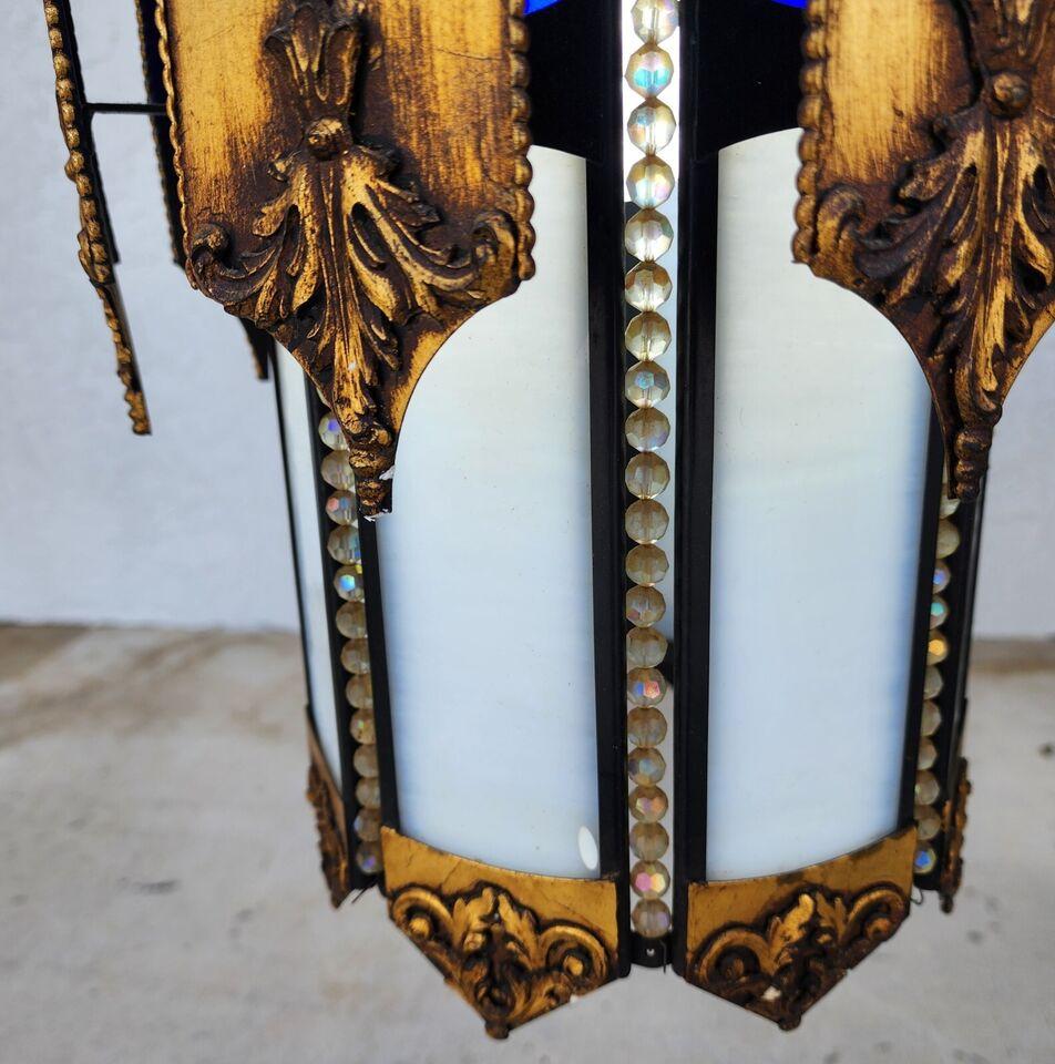 Mid Century Spanish Pendant Light Chandelier For Sale 10