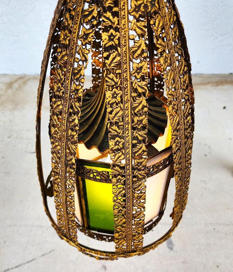 20th Century Mid Century Spanish Pendant Light Chandelier For Sale
