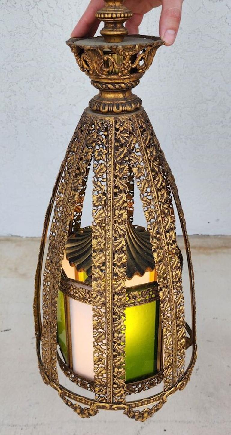 Mid Century Spanish Pendant Light Chandelier For Sale 2