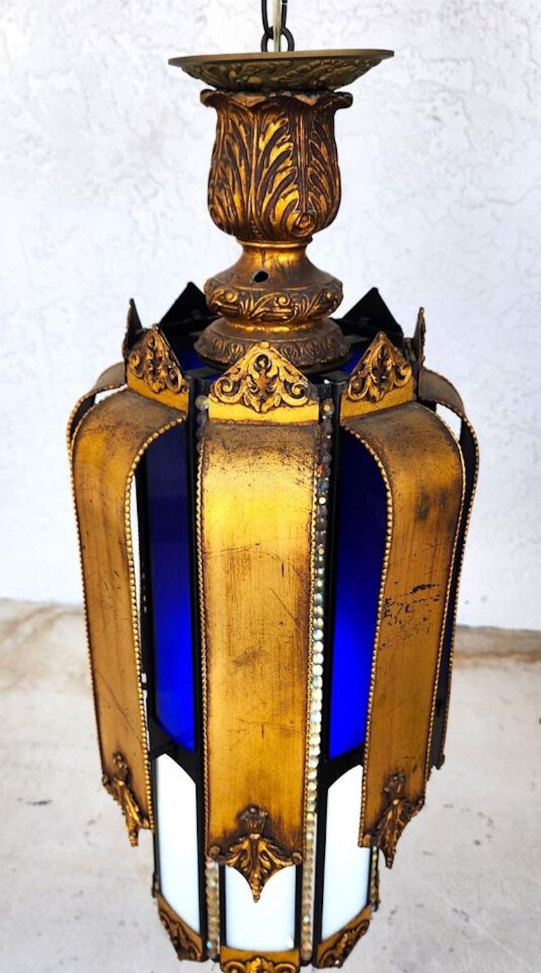 Mid Century Spanish Pendant Light Chandelier For Sale 3