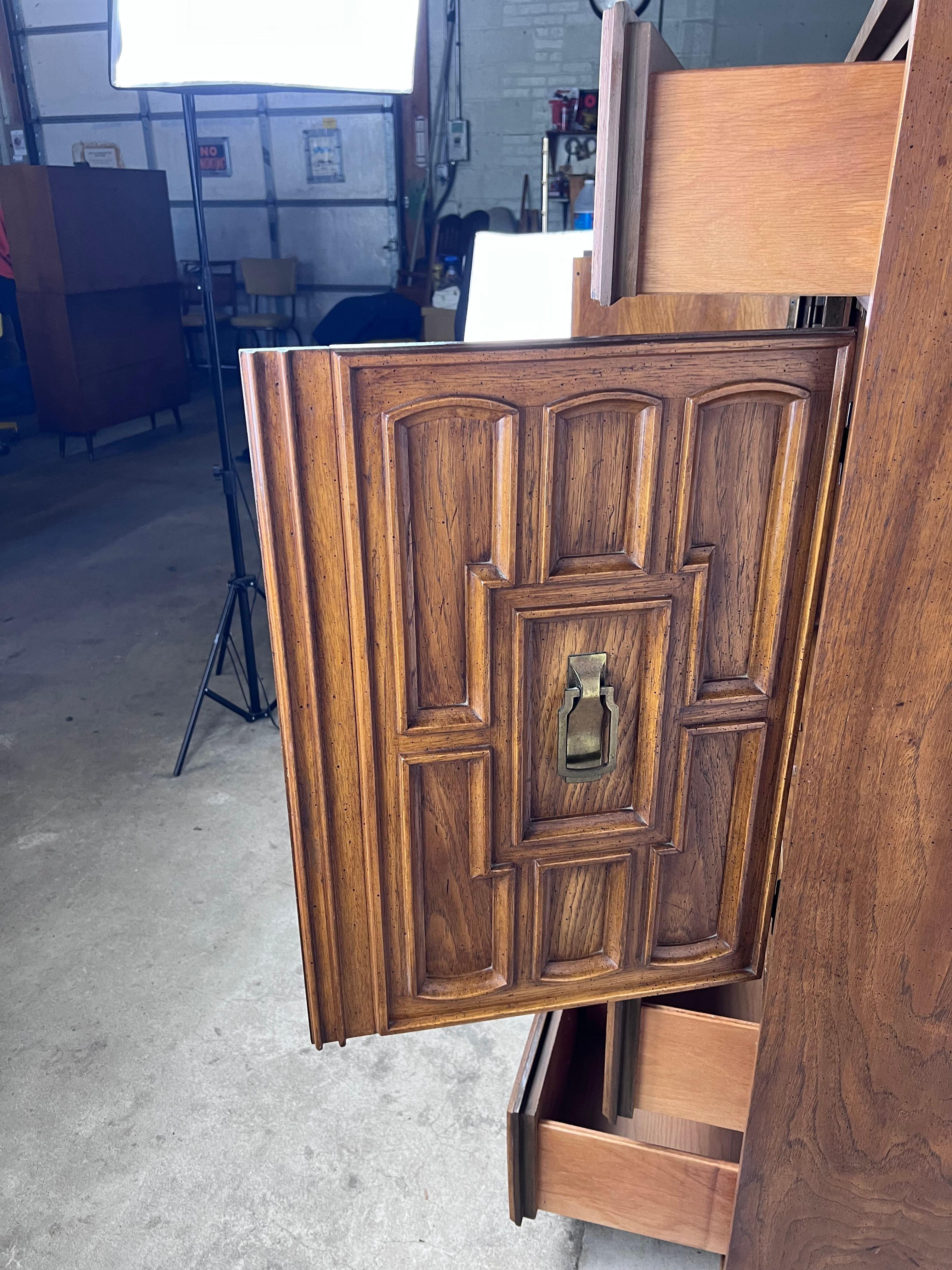 Mid Century Spanish Revival Gentleman's Chest Armoire For Sale 5