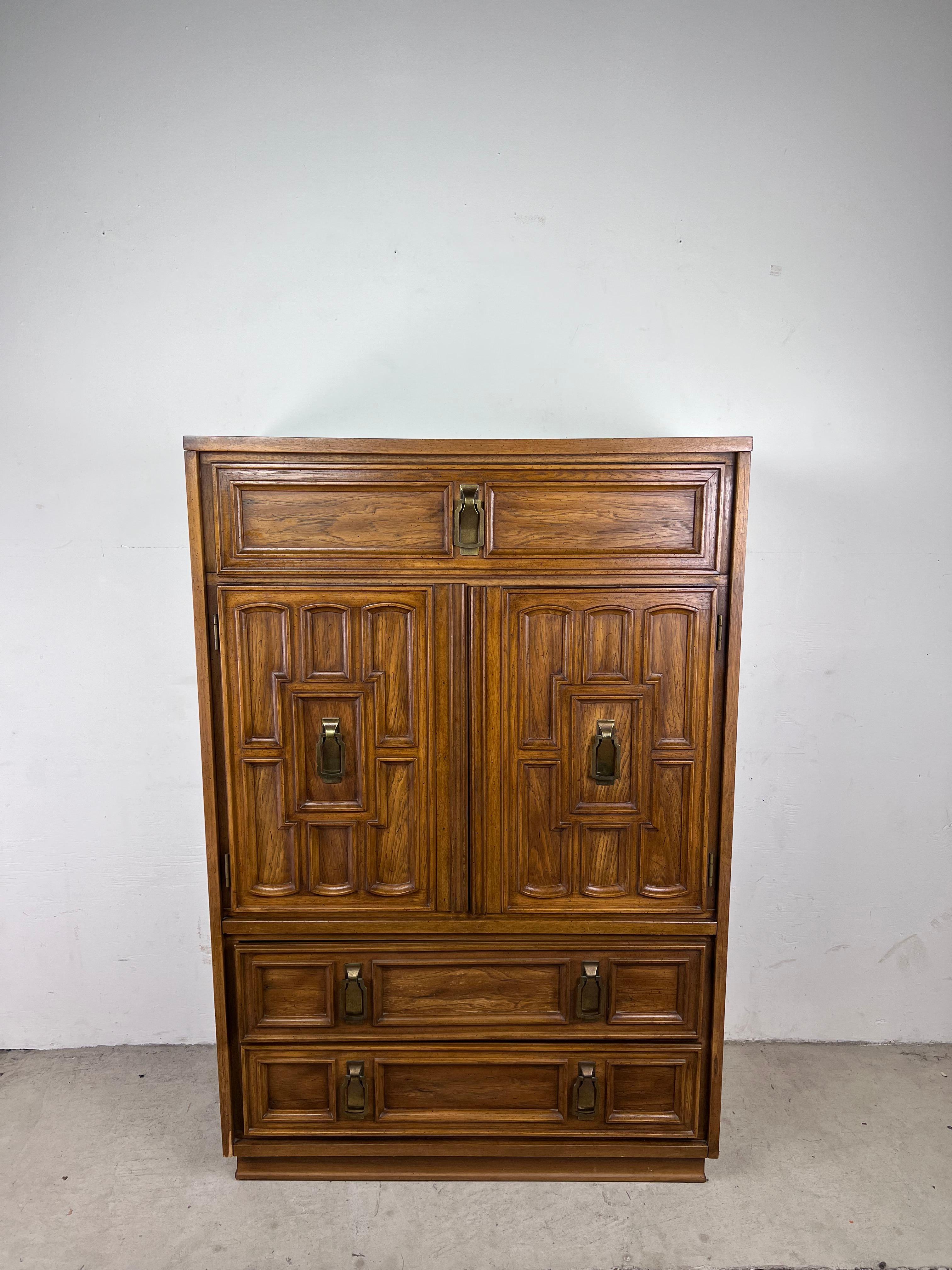 Mid-Century Modern Mid Century Spanish Revival Gentleman's Chest Armoire For Sale