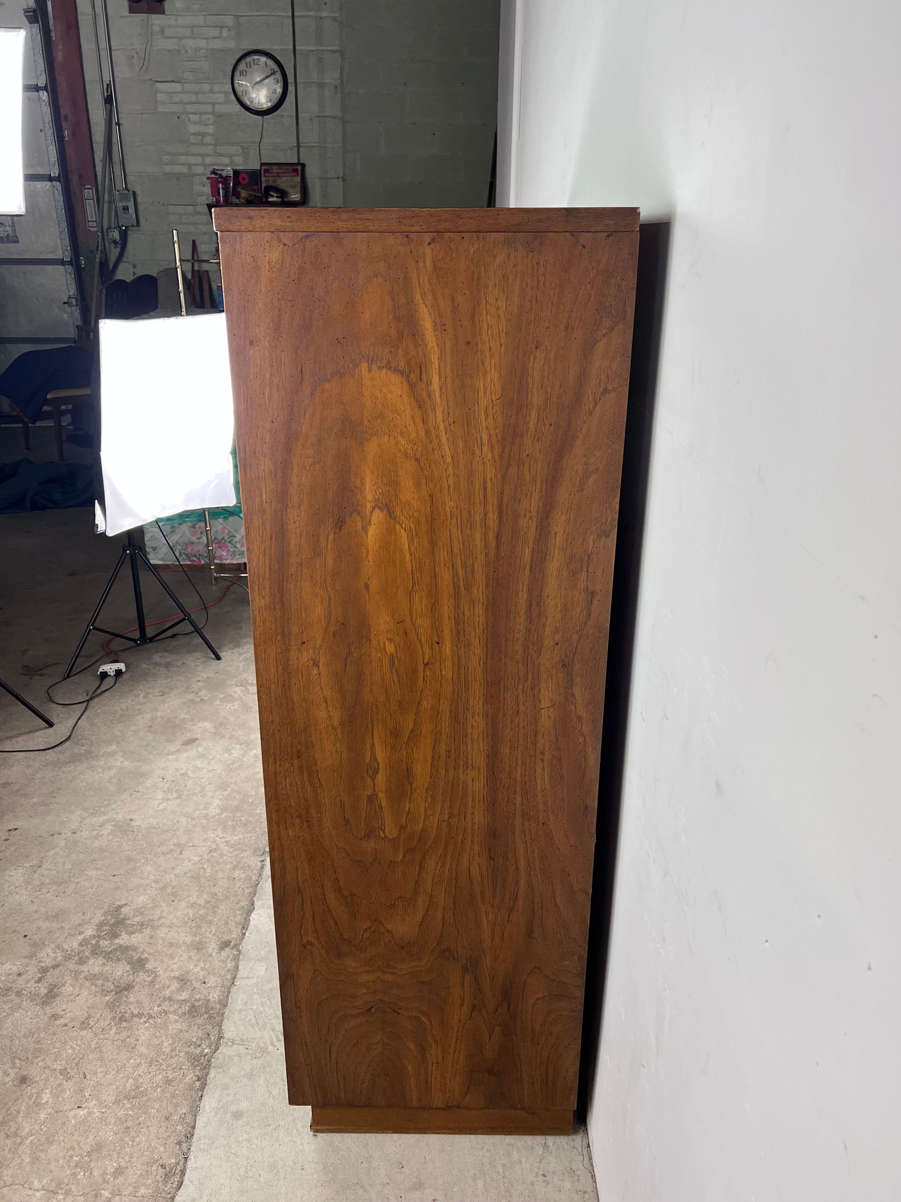 Mid Century Spanish Revival Gentleman's Chest Armoire In Good Condition For Sale In Freehold, NJ