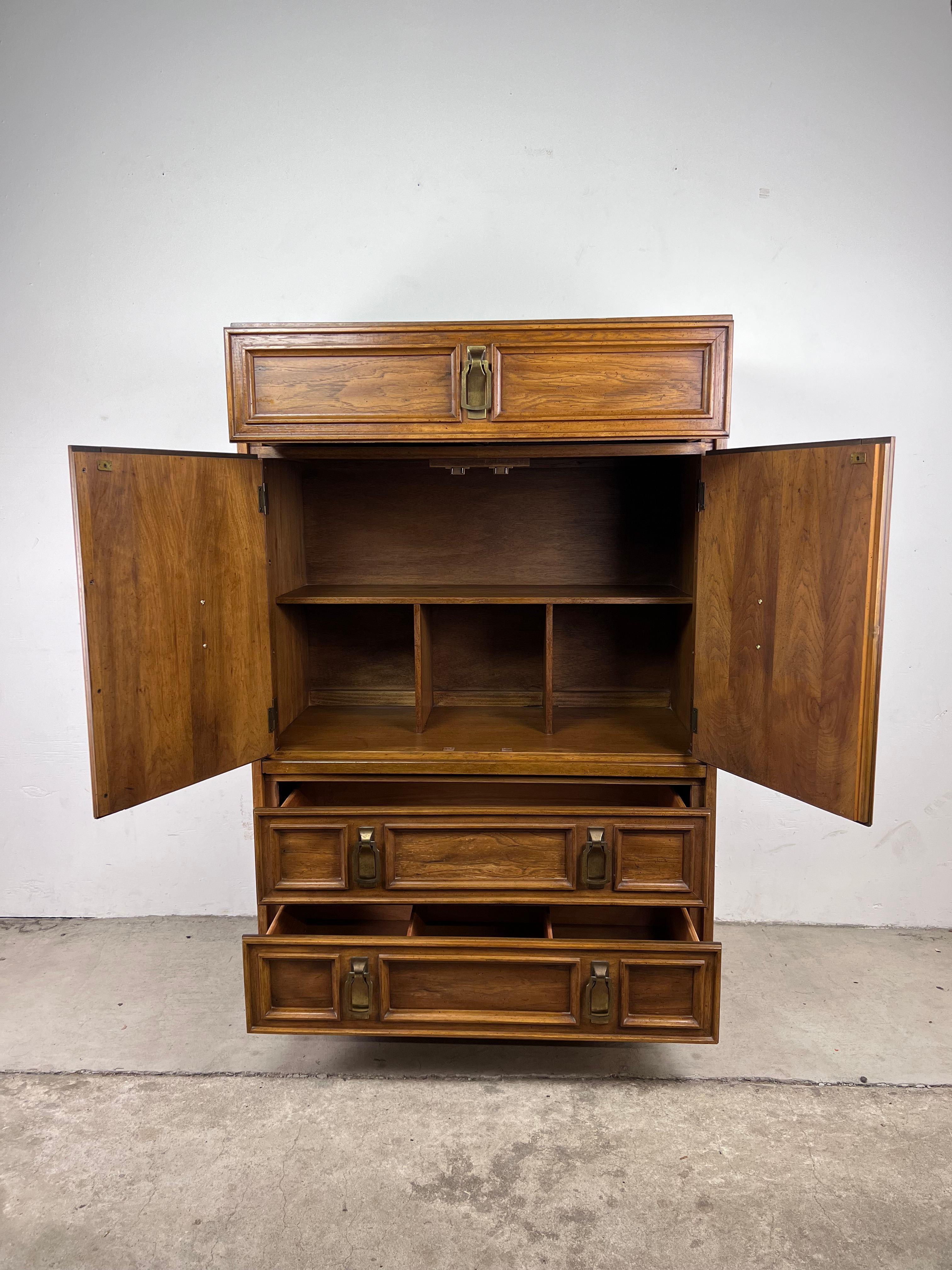 Mid-20th Century Mid Century Spanish Revival Gentleman's Chest Armoire For Sale