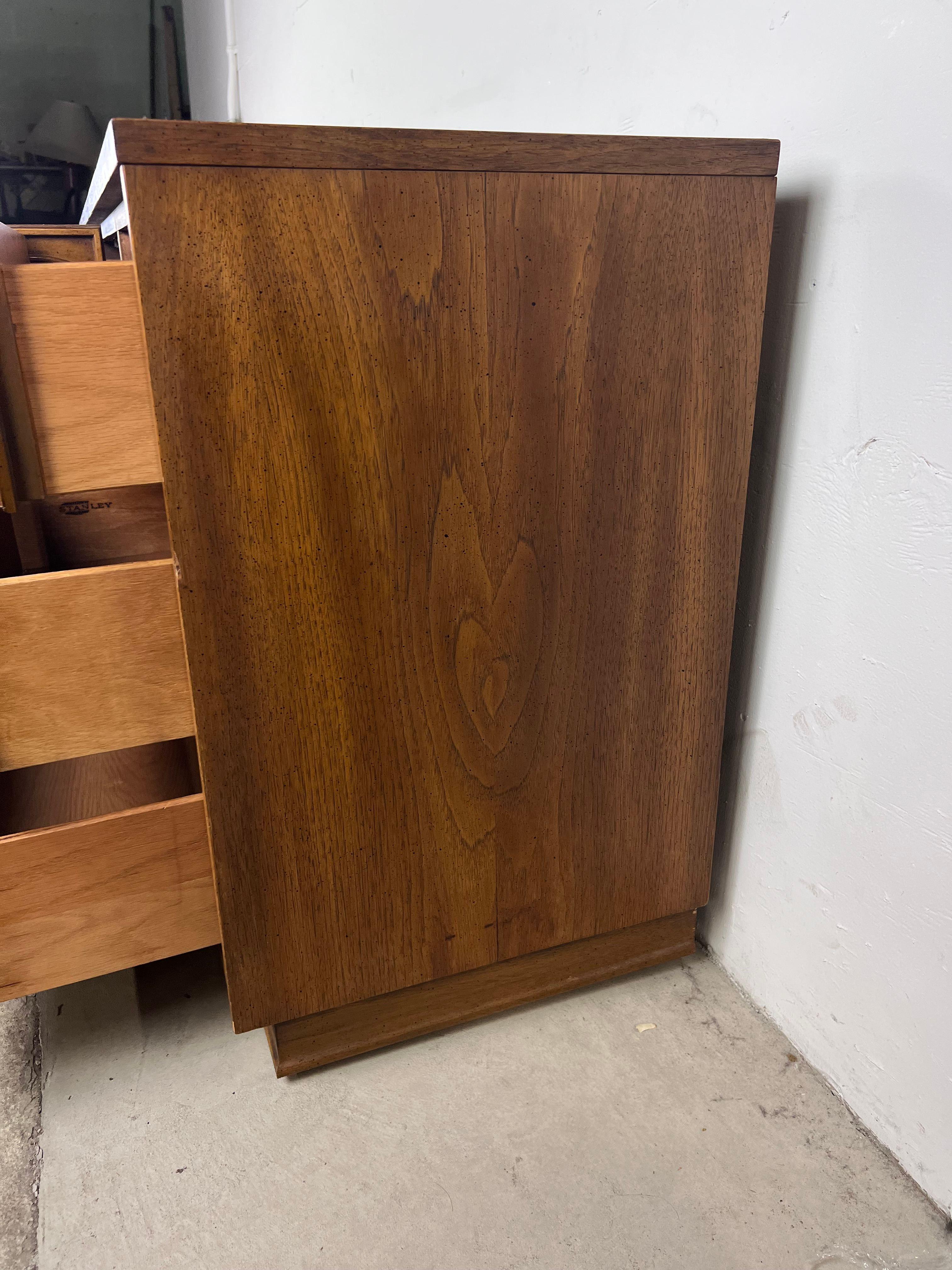Oak Mid-Century Spanish Revival Lowboy 9 Drawer Dresser