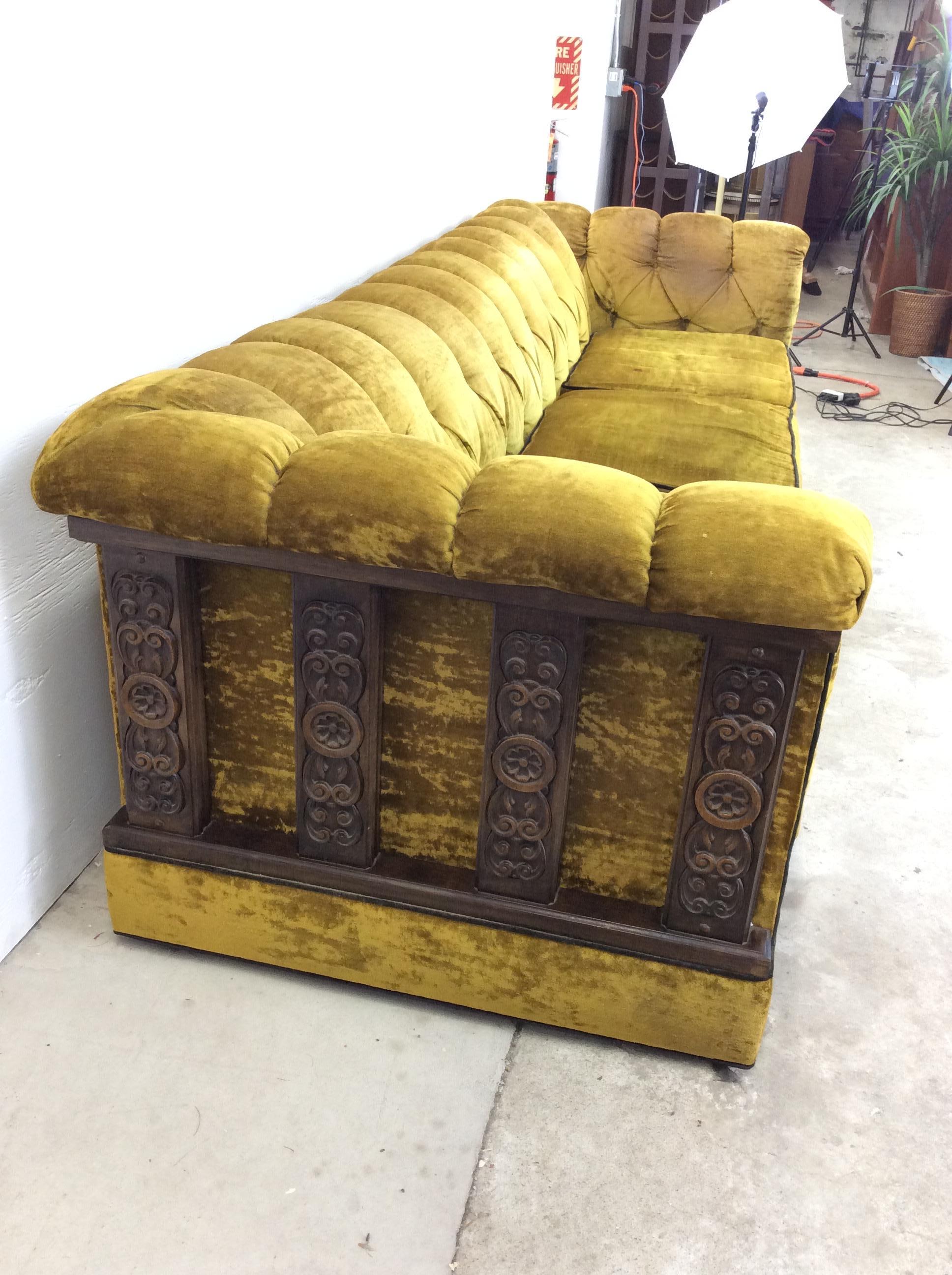 Mid Century Spanish Revival Sofa with Tufted Back 3