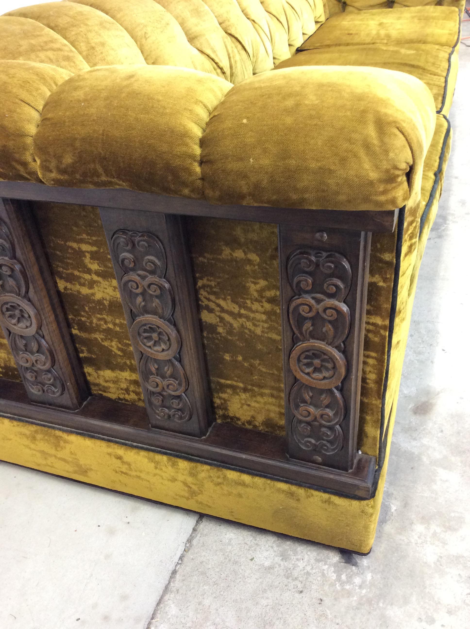 Mid Century Spanish Revival Sofa with Tufted Back 4