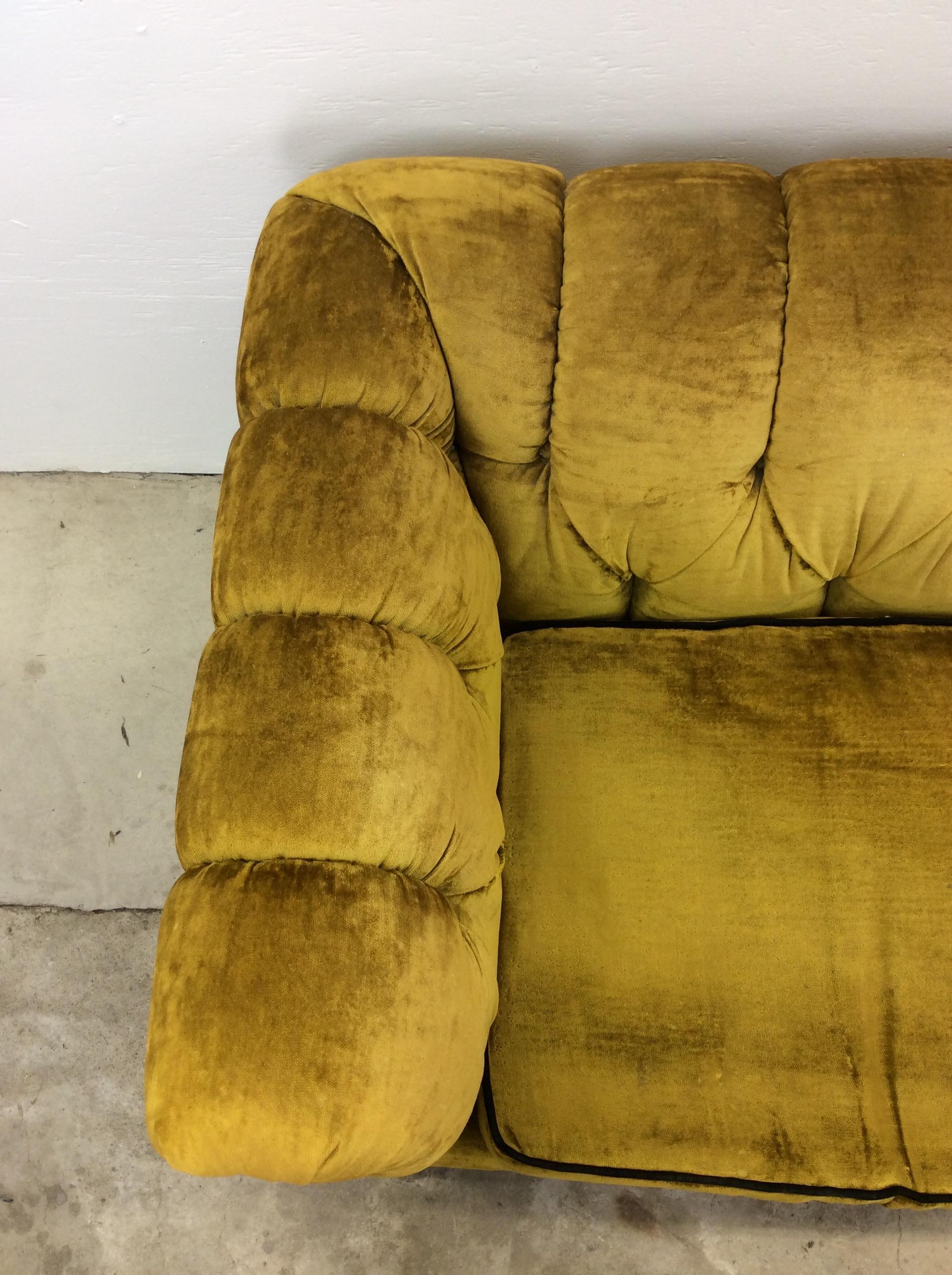 Upholstery Mid Century Spanish Revival Sofa with Tufted Back