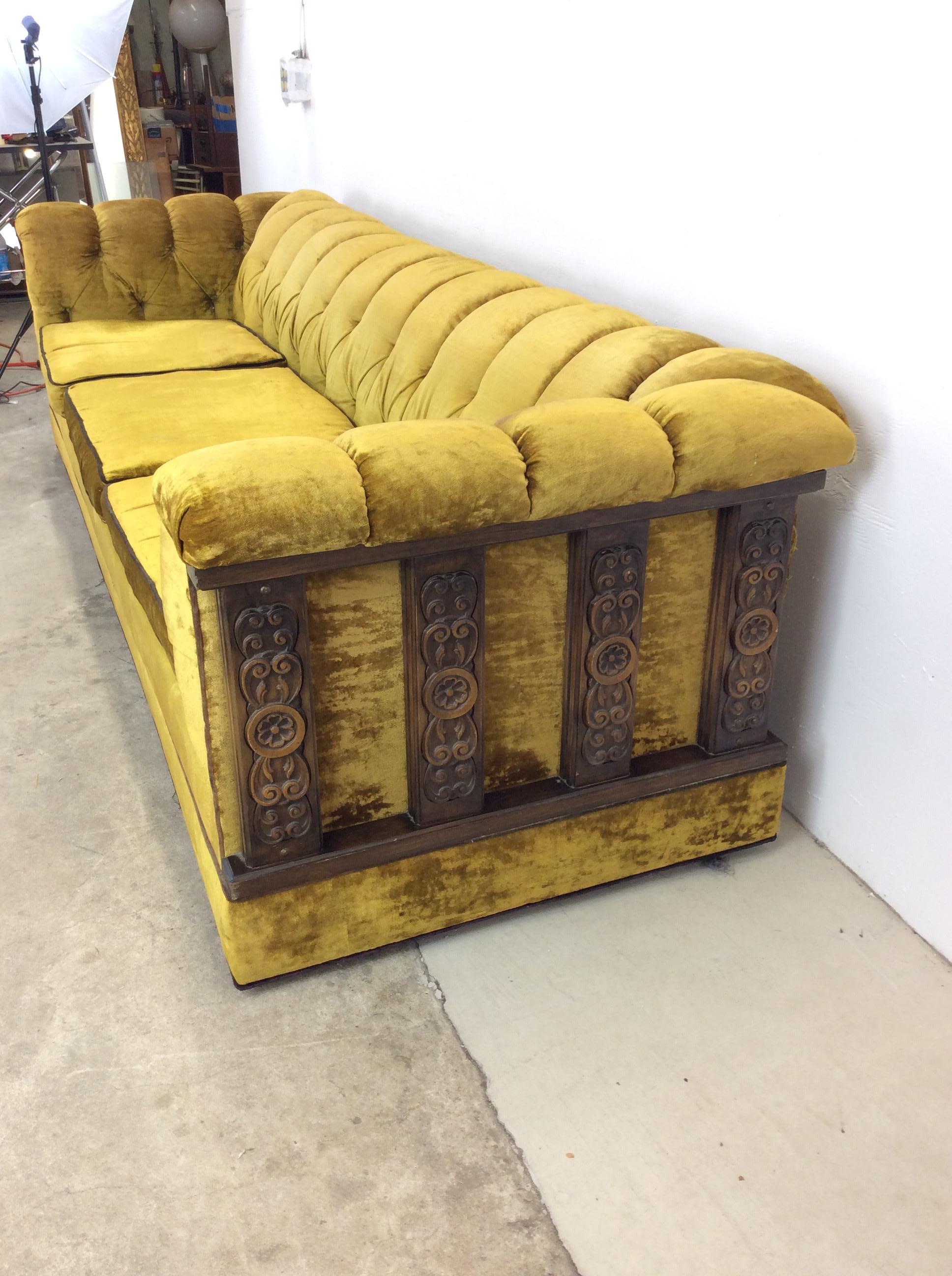 Mid Century Spanish Revival Sofa with Tufted Back 1