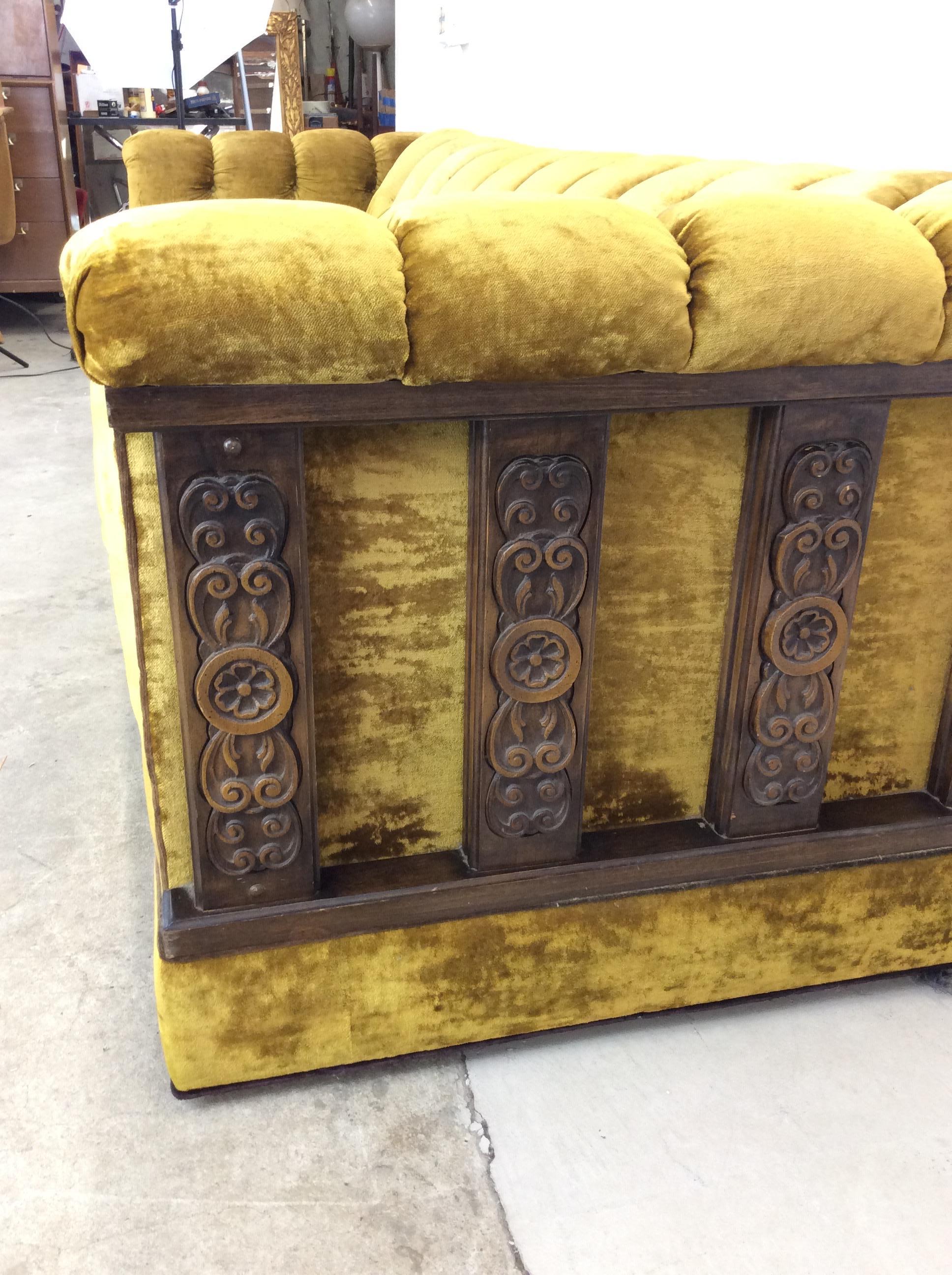 Mid Century Spanish Revival Sofa with Tufted Back 2
