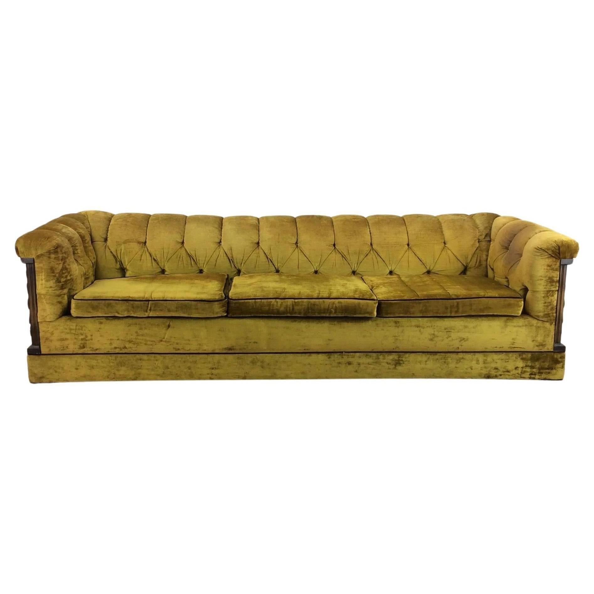 Mid Century Spanish Revival Sofa with Tufted Back