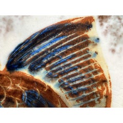 Mid-Century Spanish Studio Pottery Wall Plate with Fish Design, 1960s