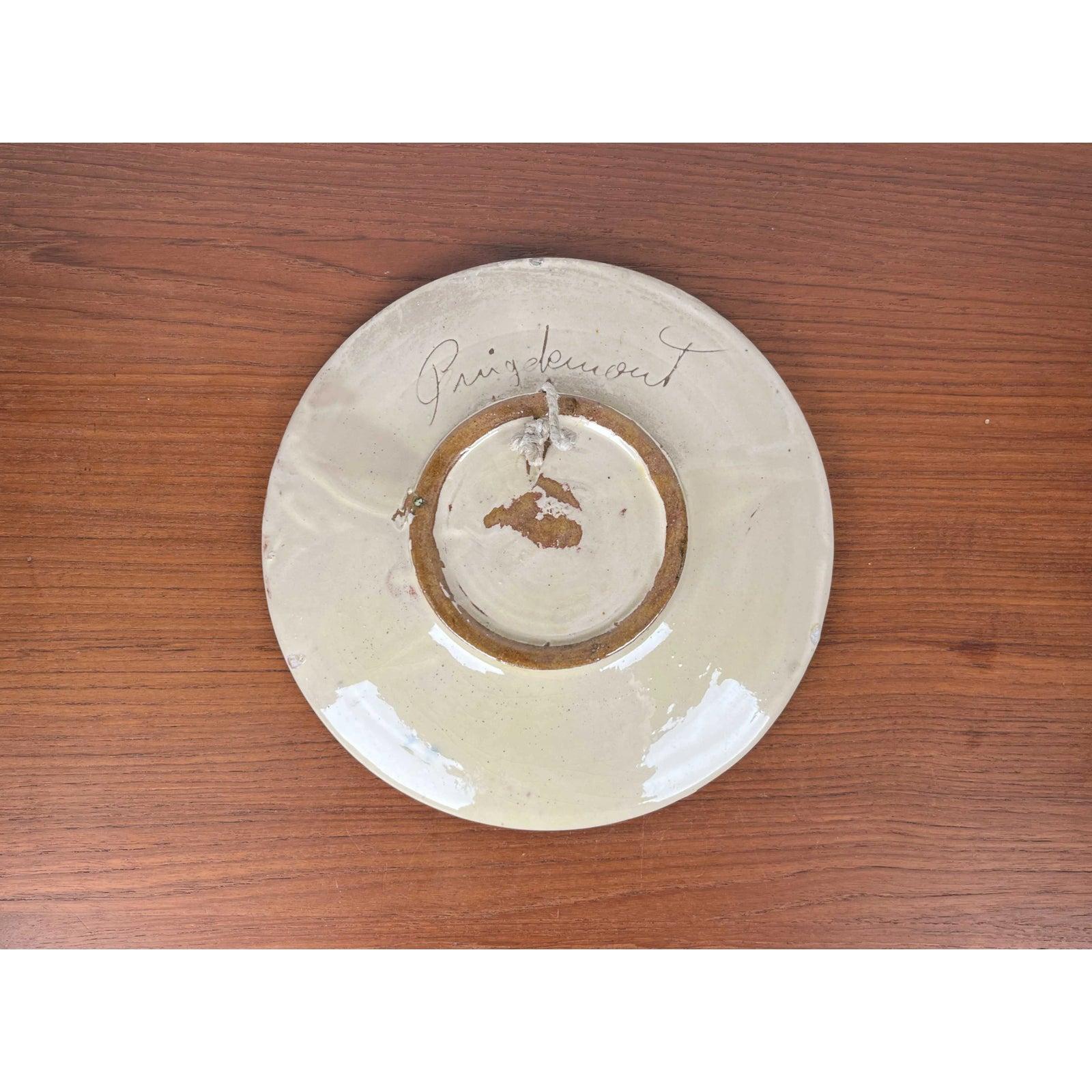 Spanische Studio Pottery Wandteller mit Fish Design, 1960er Jahre, Mitte des Jahrhunderts im Angebot 3