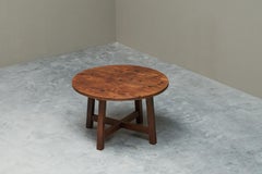 Mid Century Spanish Style Dining or Center Table in Solid Wood and Wrought Iron