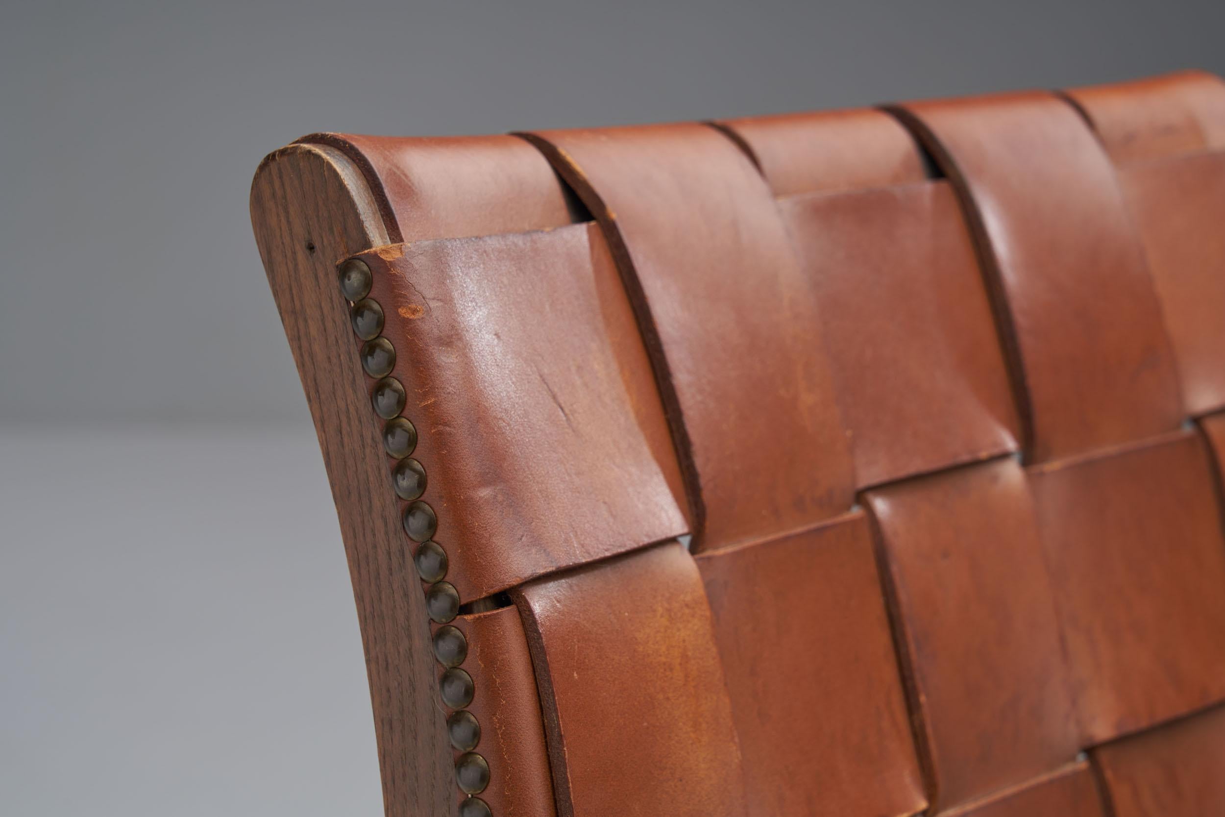 Mid-Century Spanish Valenti Leather Chair by Pierre Lottier, Spain, 1950s 3