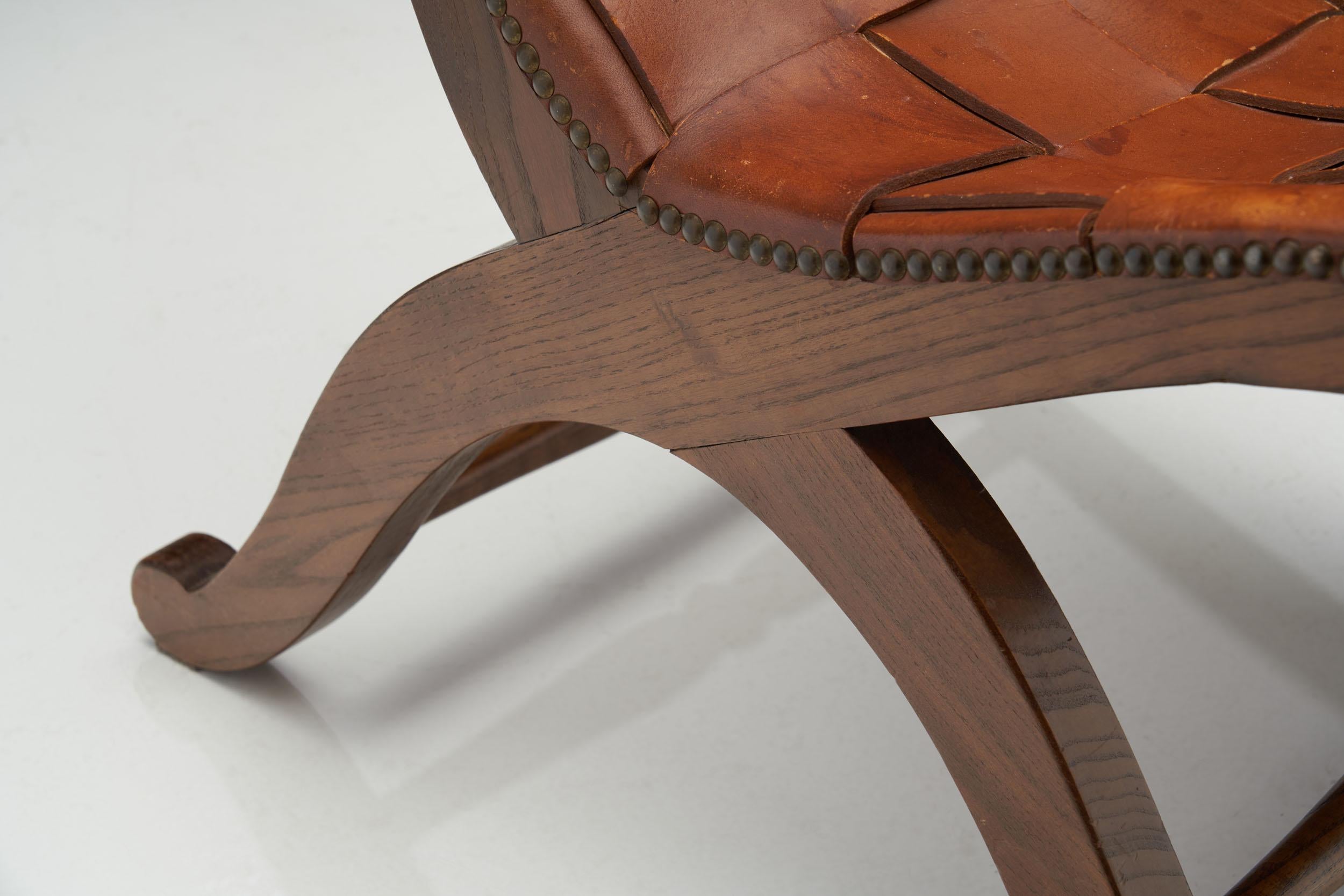 Mid-Century Spanish Valenti Leather Chair by Pierre Lottier, Spain, 1950s 7