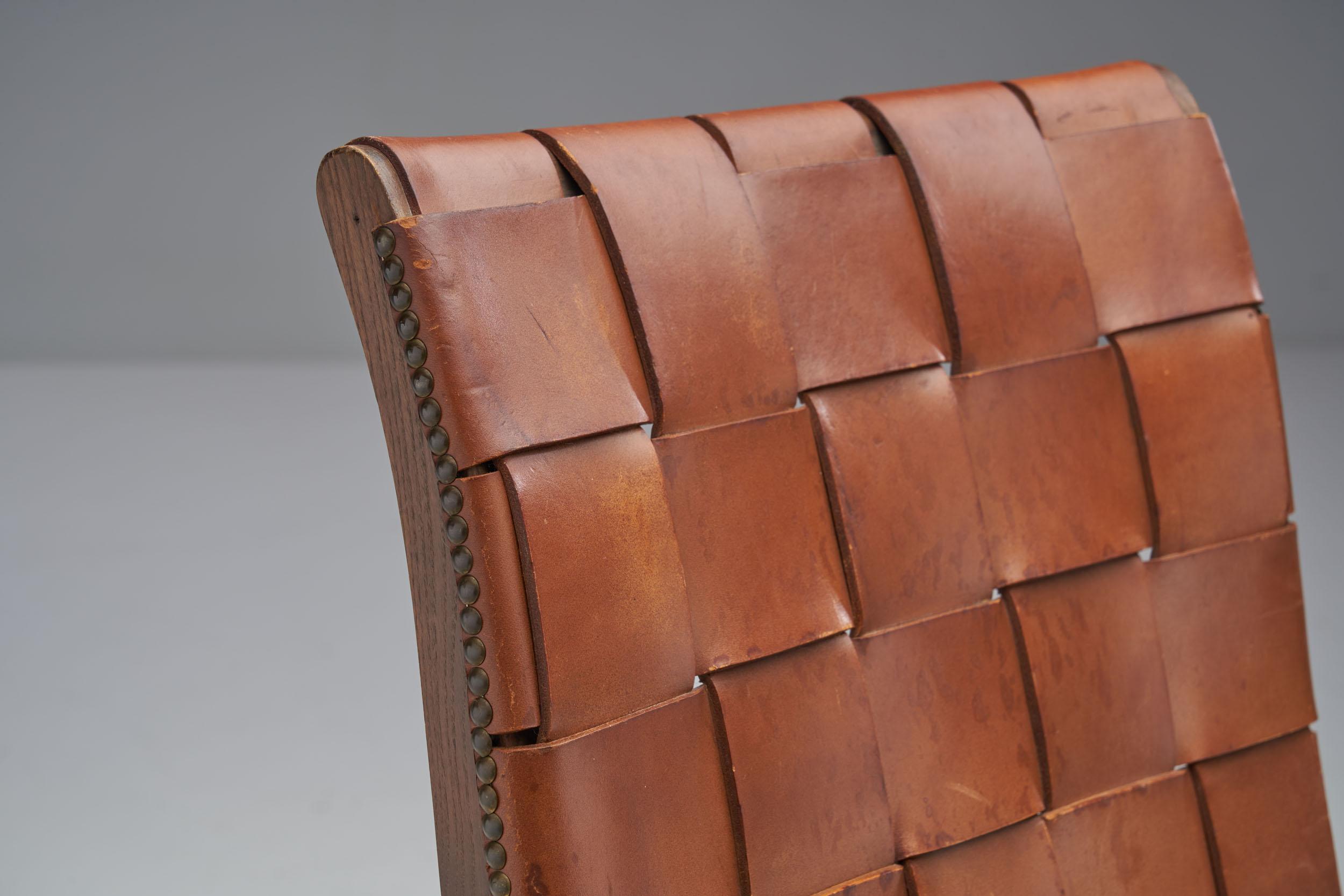 Mid-Century Spanish Valenti Leather Chair by Pierre Lottier, Spain, 1950s 2