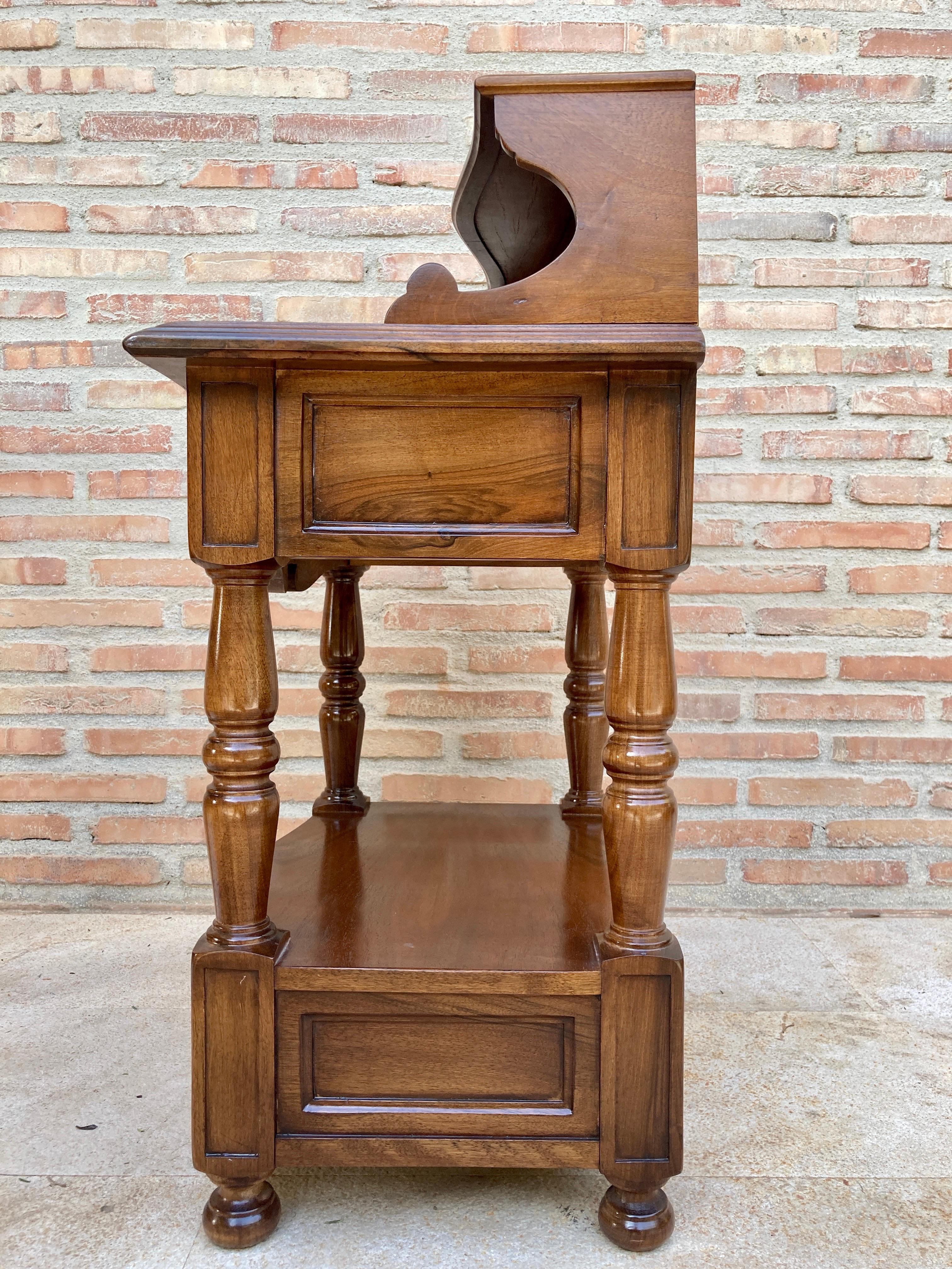 Mid-Century Spanish Wood Nightstands, Set of 2 For Sale 4