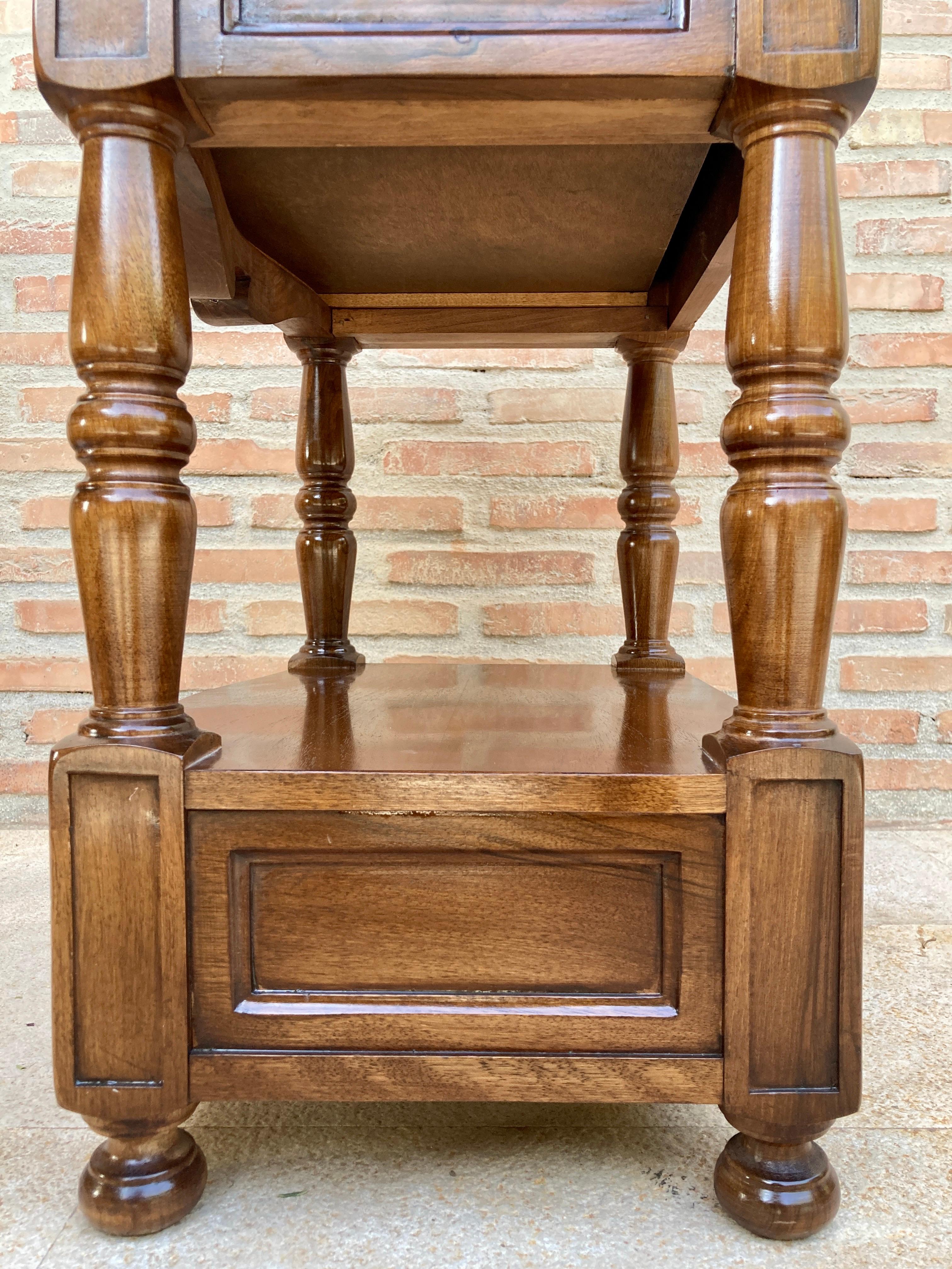 Mid-Century Spanish Wood Nightstands, Set of 2 For Sale 6