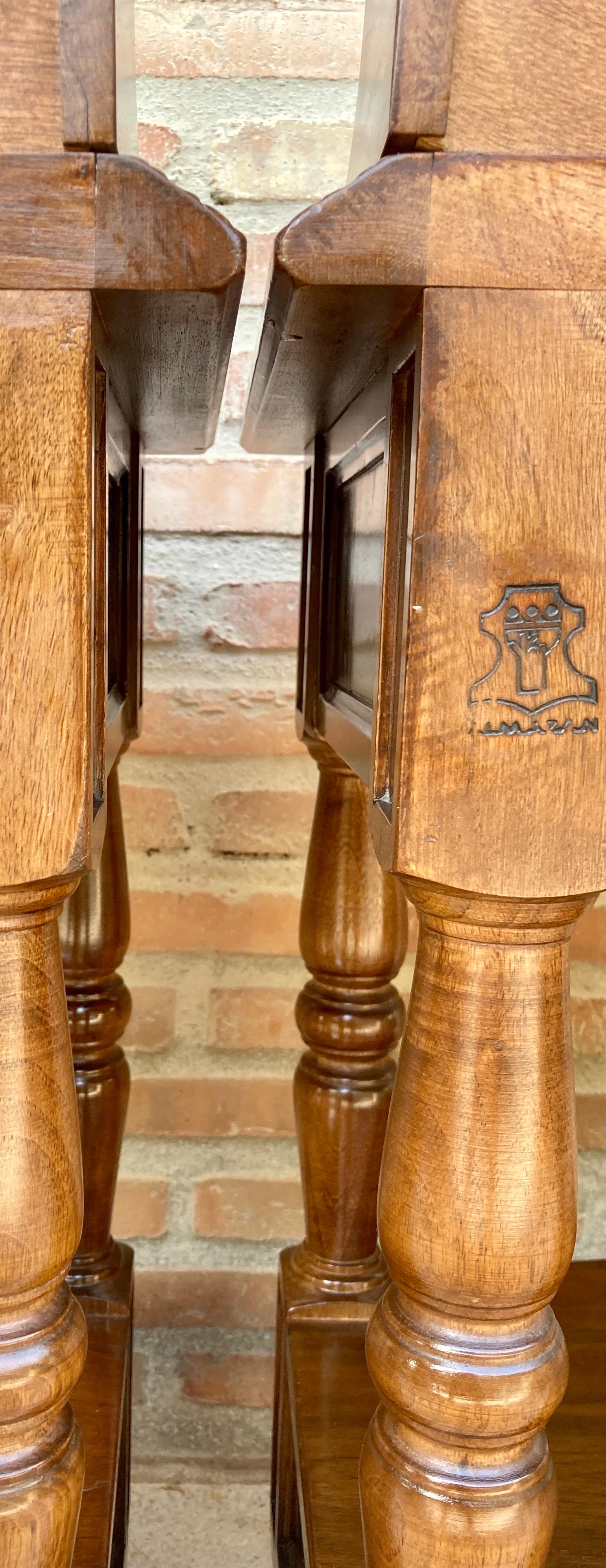 Mid-Century Spanish Wood Nightstands, Set of 2 For Sale 7