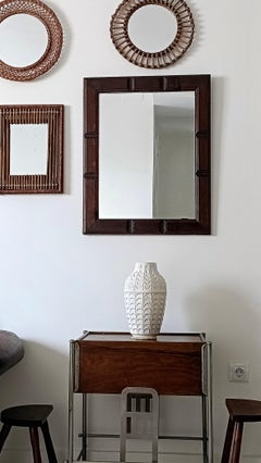 Mid-Century Spanish Wood Wall Mirror– Castilian Style, 1950s