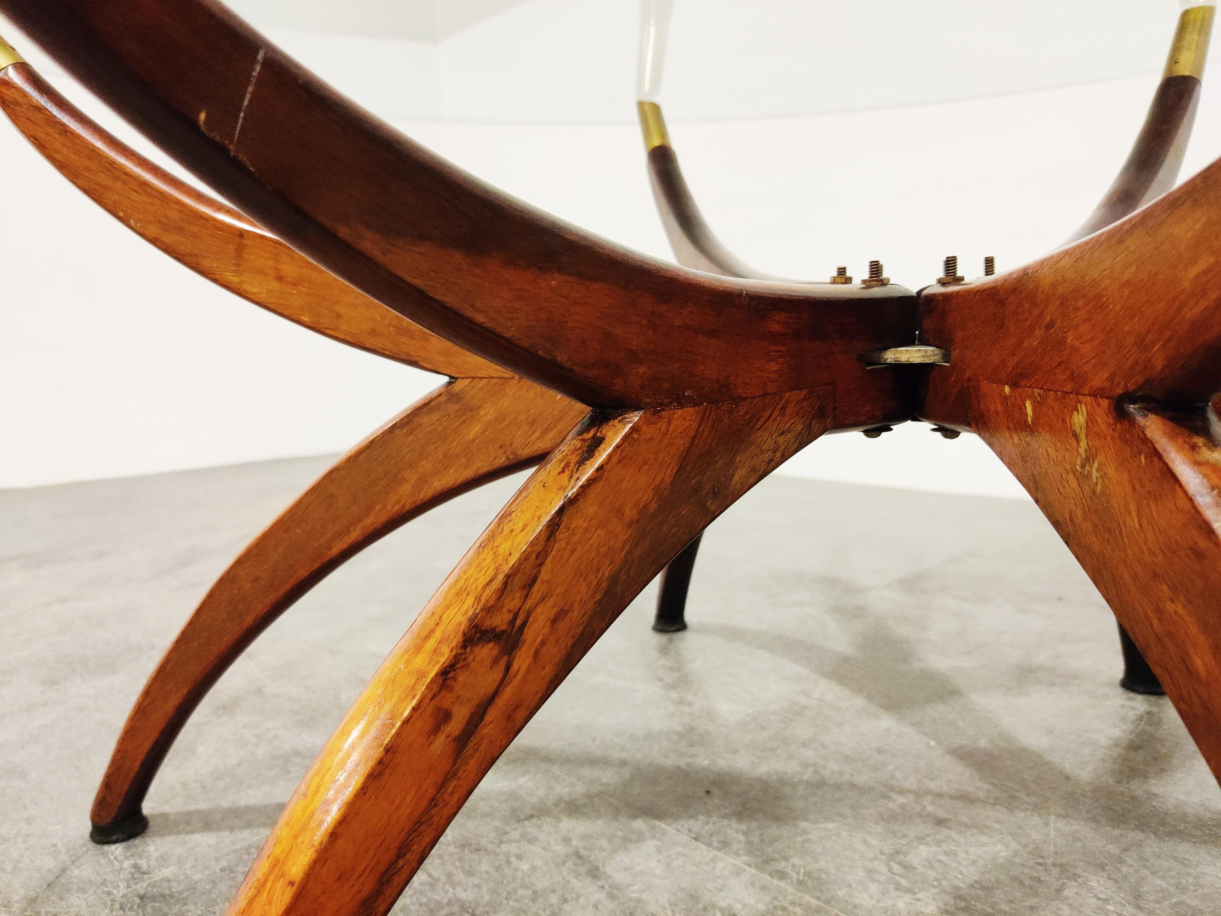 Rosewood Midcentury Spider Coffee Table, 1950s